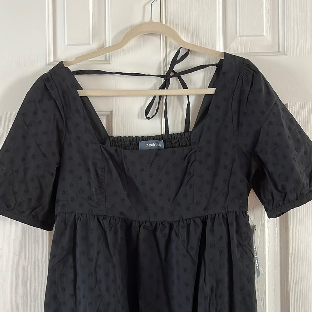 ModCloth medium black dot babydoll dress